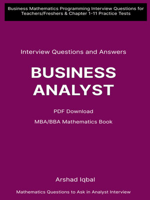cover image of Business Mathematics Quiz Questions and Answers PDF | BBA MBA Math Exam E-Book PDF
